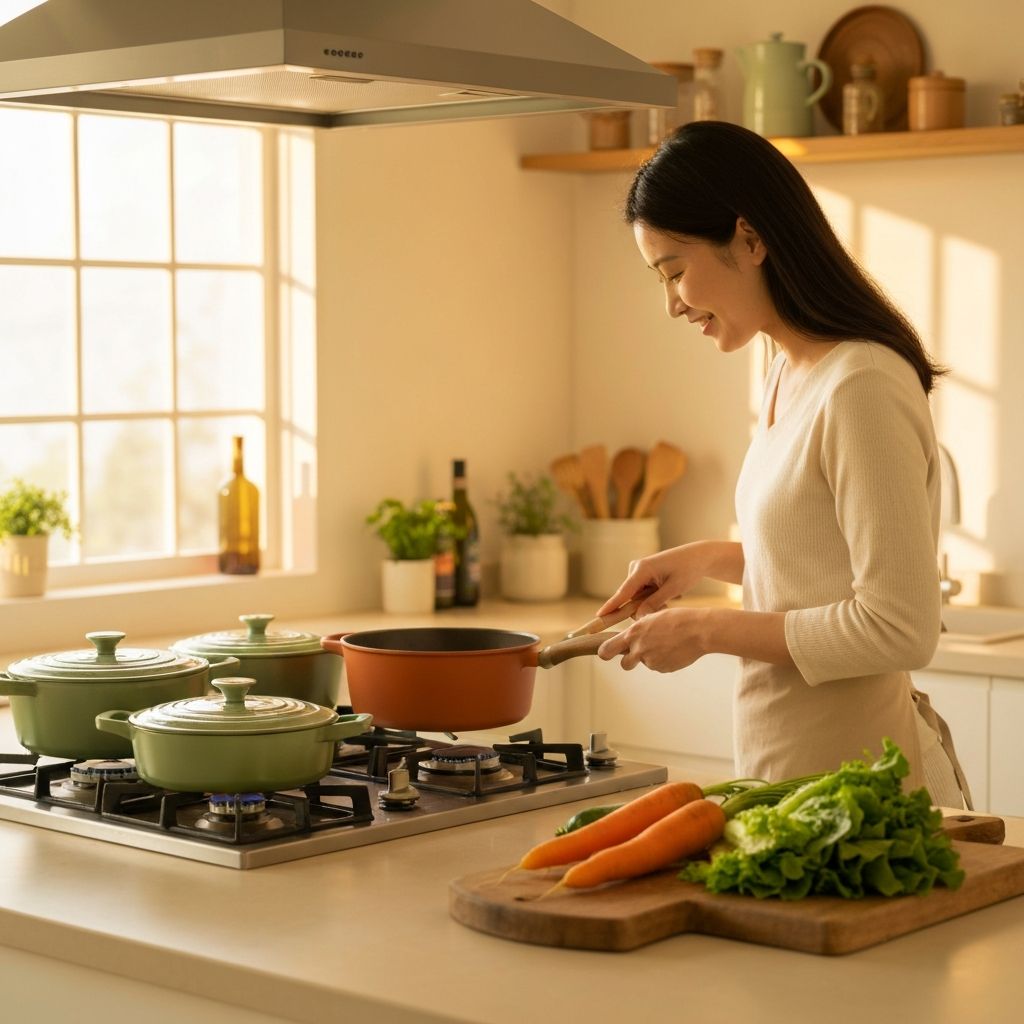 Home cook preparing a family meal with Our Place cookware on the stovetop
